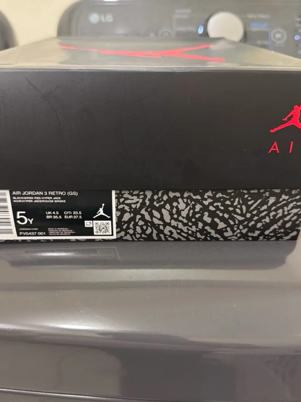 Jordan Kids' Sneaker Box with Black, Gray, Red Accents